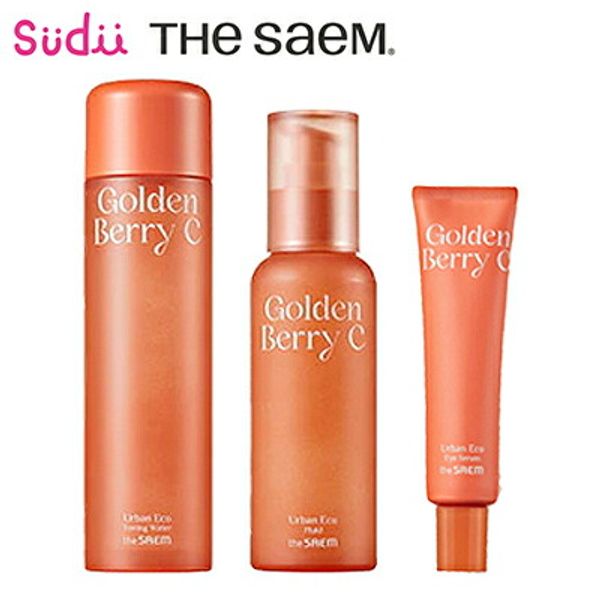 Special price sale! Domestic shipping The Saem Urban Eco Goldenberry C 2 types special set (toner + fluid + eye serum) Goldenberry extract Vegan cosmetics Lotion Milky lotion Eye cream Vitamin