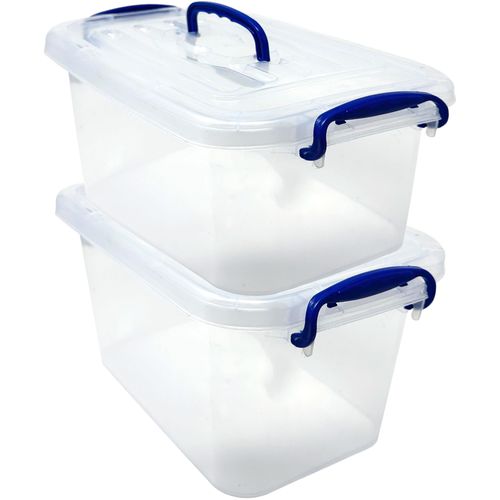 Dlh western 9QT Storage Bins with Lids and Handles, Pack of 2