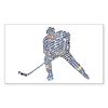 CafePress Hockey Player Typography Sticker (Rectangle 10 pk)