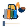 Mud Pie Children's Construction Xylophone, Navy