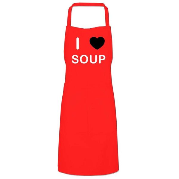 BadgeBeast.co.uk I Love Soup - Red Cooks Bib Apron