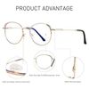 2 Pack Blue Light Blocking Round Clear Glasses Small Face Gold Frame New
