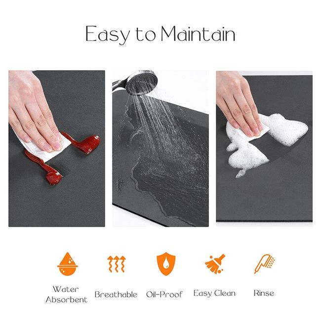 Kitchen Water Absorbent Pad Dishes Drain Mat Kitchen Sink Countertop  Protector