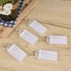 Hotgod 100 Pcs White Plastic Key Tags with Split Ring Label Window Id Luggage Tag Key Ring Keychain