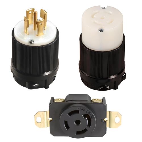 OCS Parts NEMA L21-30 Locking Plug, Connector, and Receptacle Set | 120/208V - 30A - 4 Pole 5 Wire | cUL Listed Replacement Electical Plugs (Plug + Connector + Receptacle)