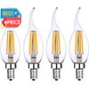 Low Voltage 12V 24V Candelabra E12 Base LED Light Bulb Flame Tip 40Watt Equivale