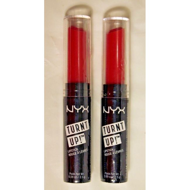 Lot of 2 NEW NYX High Voltage Turnt Up! Lipstick Rags to Riches # 14 Deep Salmon