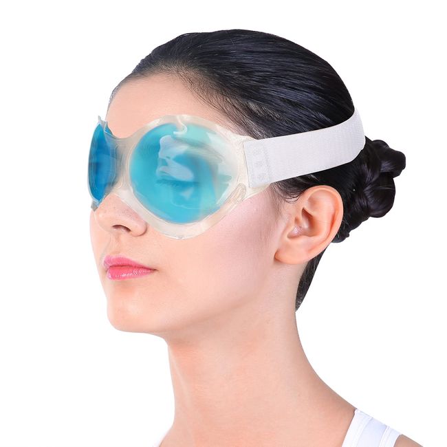Cooling Eye Mask, Reusable Gel Eye Mask Hot Cold Compress for Puffy Eyes, Dry Eyes, Dark Circles, Relieve Eye Fatigue (Blue)