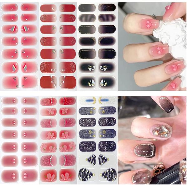 SEEWEN Nail Stickers for Hands, 6 Pieces, Nail Stickers, 3D Nail Stickers, Nail Design, Nail Art, Gel Nails, Flowers, Cute, Ladies, Beginners (D)