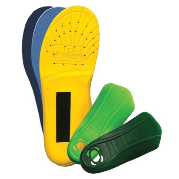 MEGAComfort MT-M1213 MultiThotic 3-in-1 Orthotics, Dual Layer Memory Foam Insole, (1 per Pack), Yellow/Green, Men's Size 12-13