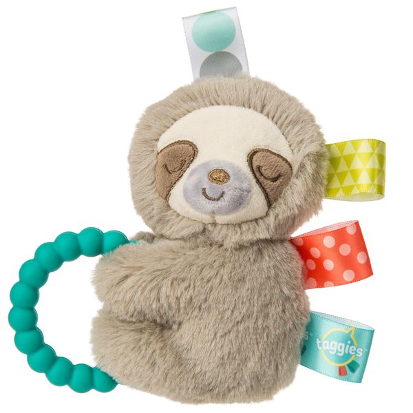 Taggies Soft Rattle with Teether Ring, 13-Centimetres, Molasses Sloth