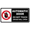 2x4 inch 4 PCS Caution Automatic Door Do Not Touch Stickers Waterproof Removable Stickers
