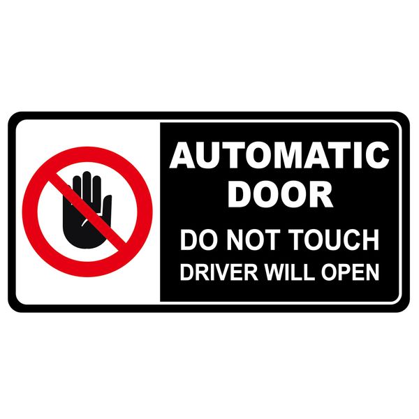 2x4 inch 4 PCS Caution Automatic Door Do Not Touch Stickers Waterproof Removable Stickers