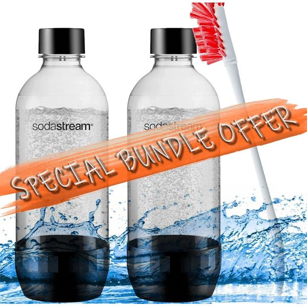 Soda Stream 2 Pack Sodastream Reusable Sparkling Water 1L Carbonating Bottles