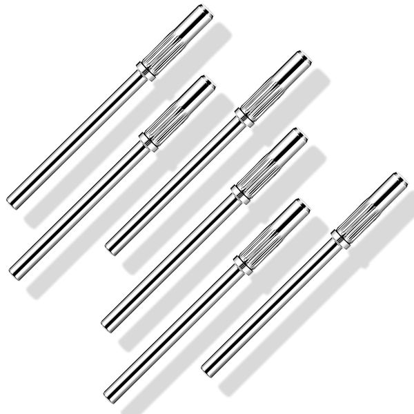 6 Pcs Mandrel Nail Drill Bits, Mandrel Bits for Small Sanding Bands, 3.1 MM Mini 3/32 Shank Nail Drill Bits for Electric Drill File Machine, Nail Drill Bits for Acrylic Nails Manicure Pedicure Tool