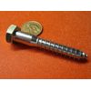 Zinc Hex Head Lag Screw 3/4 Hex Size 1/2 Thread x 3.00" Length, 10 pcs