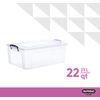Superio Clear Plastic Stackable Storage Bin with Lid Home Organizer 22 qt.