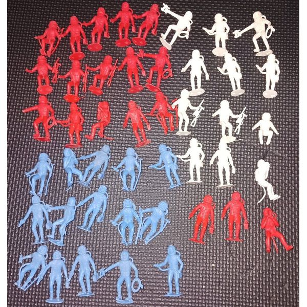 MPC Vintage Space Toys Figure Lot of 45 Spacemen Red White Blue