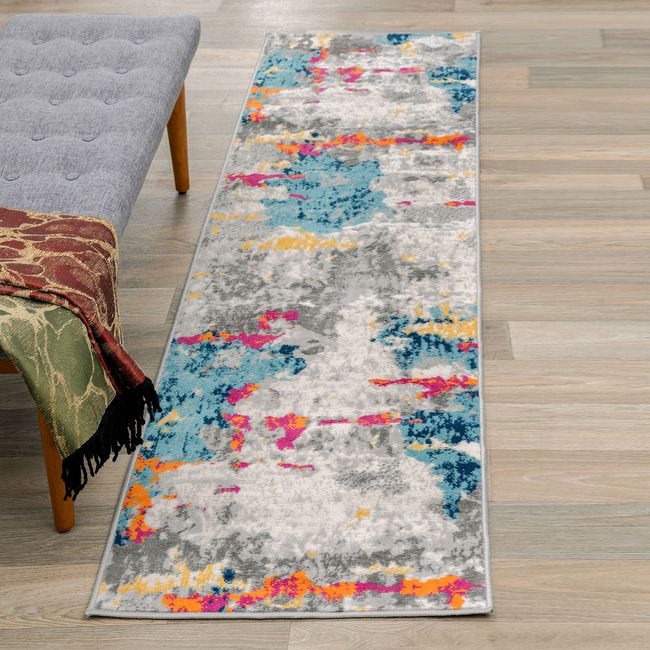 Rugshop Rugs Runners Distressed Abstract Pattern Runners Rugs for Kitchen 2x7