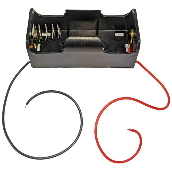 Single C Battery Holder, Plastic Case with Wire Leads (2.91" x 1.69" x 1.46")