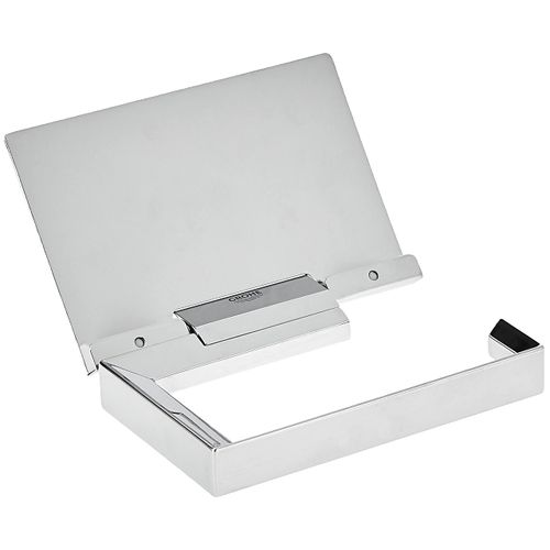 GROHE 40781000 Selection Cube Paper Holder W/Cover, Starlight Chrome