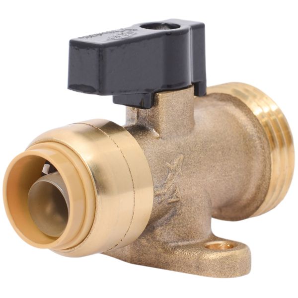 SharkBite 1/2 Inch x 3/4 Inch MHT Washing Machine Straight Valve, Push to Connect Brass Plumbing Fitting, PEX Pipe, Copper, CPVC, PE-RT, HDPE, 25559LF