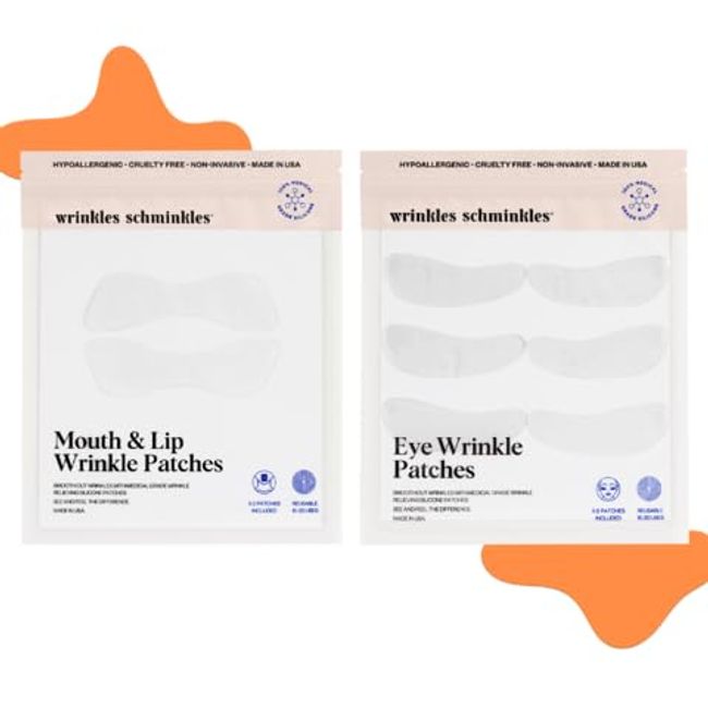 Wrinkles Schminkles Eye & Mouth Lift Set | Mouth & Lip Wrinkle Patch 2-Pack & Eye Wrinkle Patches 3-Pairs | Reusable Medical Grade Silicone Patches