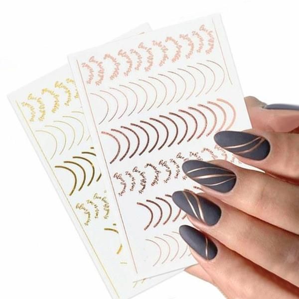 Nail Art Round Linear Point Metal Line Sticker 3 Types (WCDF051)