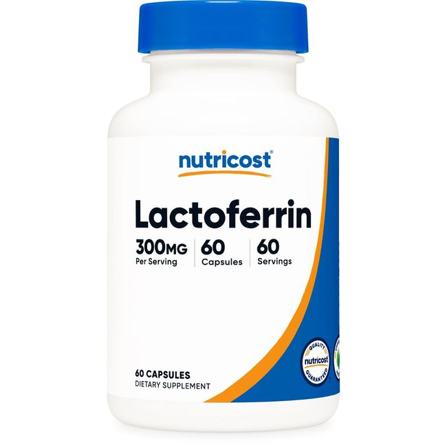 Nutricost Lactoferrin (60 Capsules, 300mg) Gluten Free, Non GMO, Vegetarian