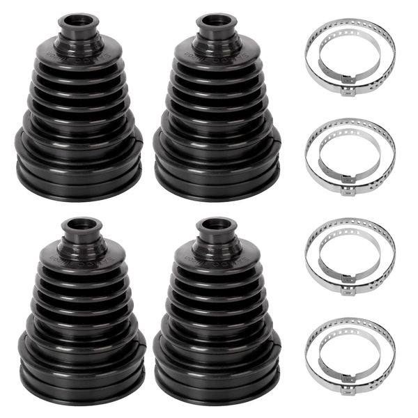 aleawol 4 Pcs CV Boot Kit, Silicone Universal Stretch CV Boot Kit with Clamps Split Universal Driveshaft Joint CV Boot Kit CV Boot Cover Durable CV Joint Boot Kit for Cars