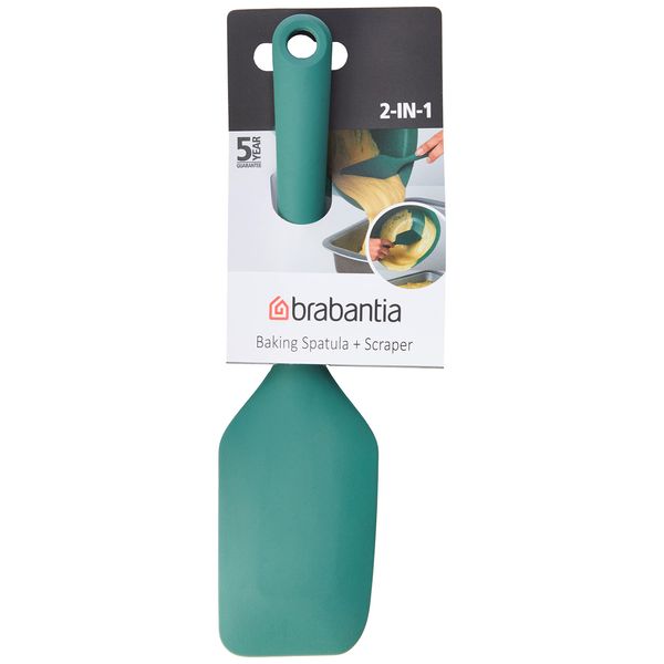 Brabantia Tasty+ Bake & Mix - Baking Spatula Plus Scraper (Fir Green) Non-Stick, Soft-Grip Handle, Heat-Resistant, Dishwasher Safe, (121883)