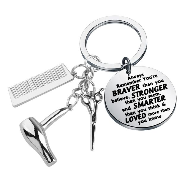 BNQL Hairdresser Keychain Hair Stylist Gifts Comb Scissors Hair Dryer Charm Keychain Hairdresser Cosmetology Graduation Gift (Hairdresser Keychai)