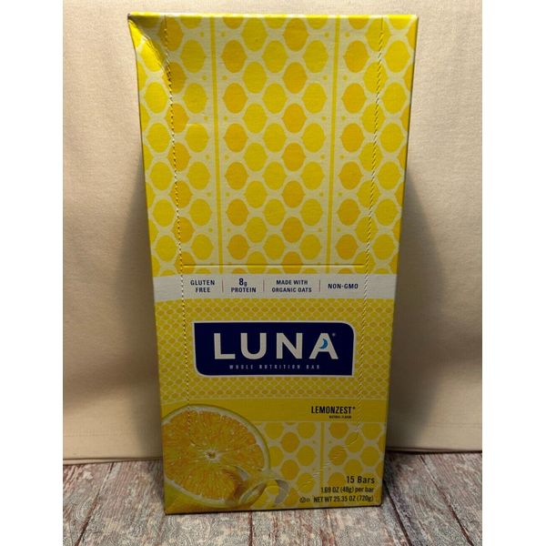 Luna Lemonzest Nutrition Bars 15 Bars Gluten Free 8g Protein Exp. 10/2024