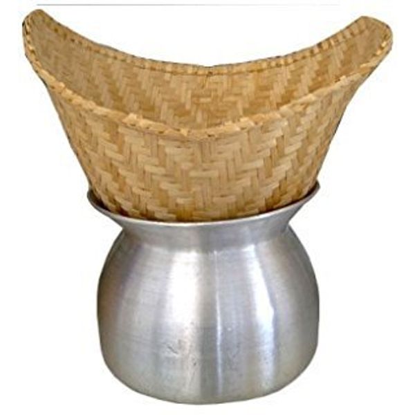 Set of Sticky Rice Steamer Pot and Basket Cook Kitchen Cookware Tool