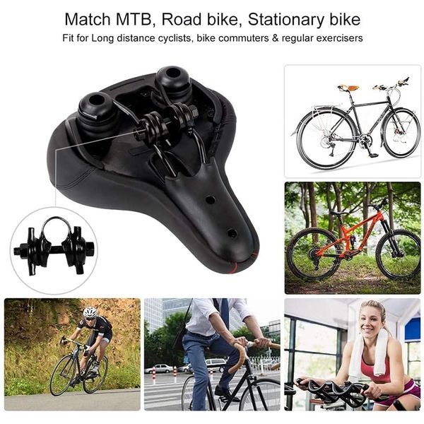 Dripex Bicycle Saddle Men Women Comfortable Soft Gel Bicycle Saddle Waterproof Ergonomic for MTB City Bike Road Bike Red