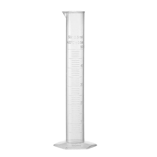 uxcell Test Tube, Measuring Tube, Female Cylinder, For Chemical Measurement, Single Sided, Metric Scale, Hexagonal Base, Plastic, 1.7 fl oz (50 ml)