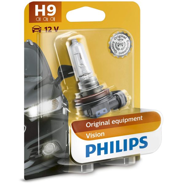 Philips Vision 12361B1 H9 Headlight 1x Blister Pack