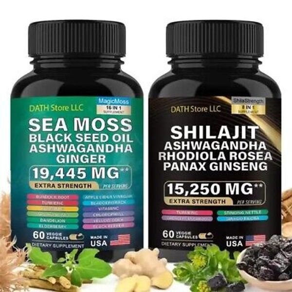 The Powerful Sea Moss And Shilajit Supplements Bundle 120 count
