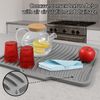 Folding Silicone Draining Mat, Draining Board Mats, Flexible Dish Rack Mat for Countertop, Grey