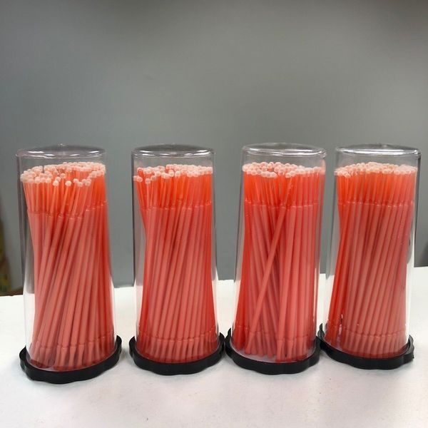 800 (8 Kegs) Dental Micro Applicator Brushes (Regular Tips) (Orange) Disposable