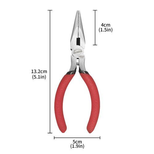 HOUSERAN Needle Nose Pliers, 5 Inch, Needle Nose Pliers Set, 5 Pack, Small Needle Nose Pliers, Long Nose Pliers with Side Cutter, Spring Loaded Jewelry Needle Nose Pliers for Cutting and Bending Wire