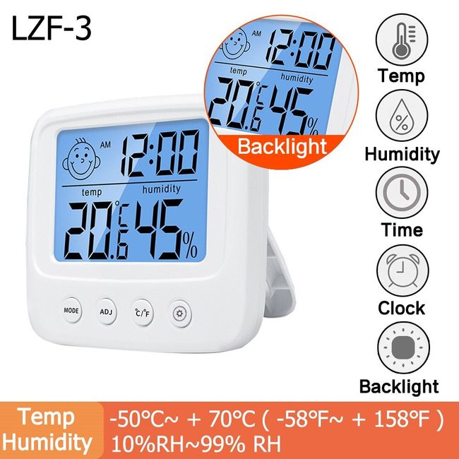 Digital Clock Weather Station, Thermometer Hygrometer, Tabletop