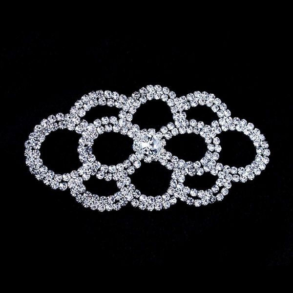 WedDecor Rhinestone Applique Patches, Crystal Diamante Motif for Sewing on, Bridal, Wedding Dress, Party wear, Fashion Accessories, 160mm x 55mm