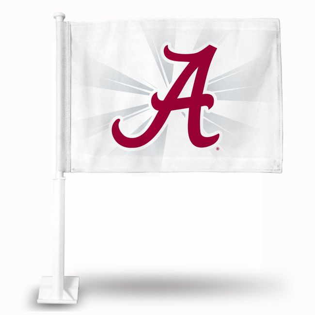 NCAA Alabama Crimson Tide - White Car Flag with included Pole