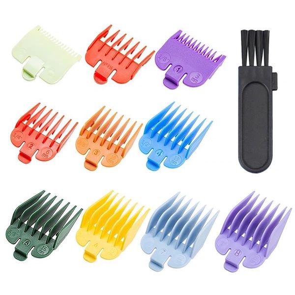 (10 Pack) Professional Hair Clipper Guards Cutting Guides Compatible with Most Wahl Clipper- From 1/16" To 1"