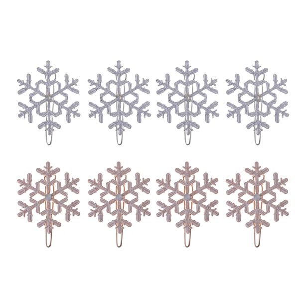 Pure Seek Hairpin Snow Snowflake Hair Ornament Hair Clip Rhinestone Hairpin Snowflake Hair Accessory