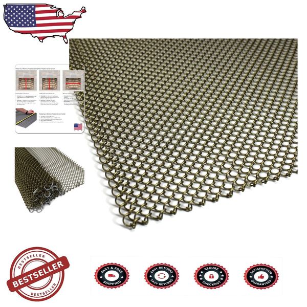 Two 24" Wide Heavy-Duty Brass Fireplace Screens – 17" High for Style & Safety