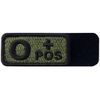 O Shape + Tactical Blood Type Embroidered Velcro Patch Olive and Black