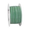 Präsent - Vichy Wired Ribbon Green-White 10 mm Width, 20 m Length