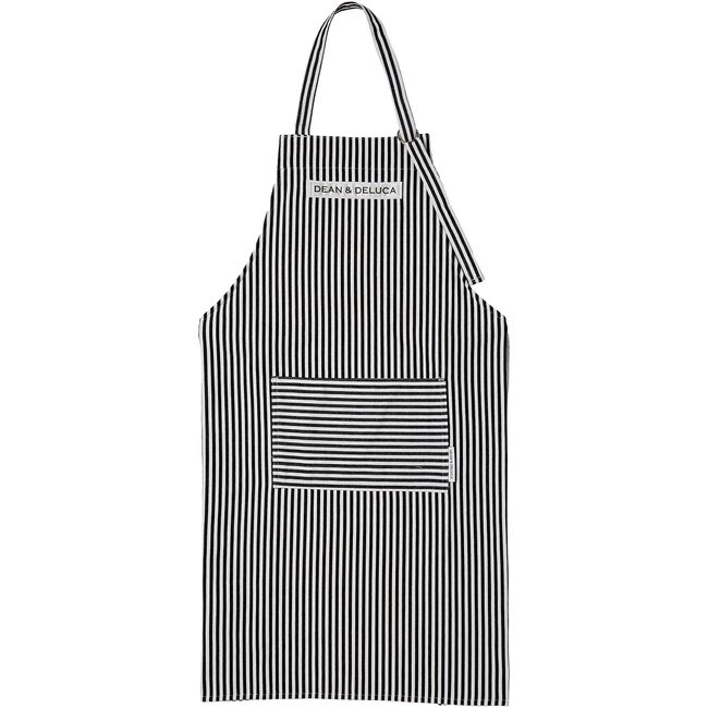 Dean & Deluca Women's Men's Full Apron, Striped, Pockets, Cotton, 31.9 x 27.6 inches (81 x 70 cm)